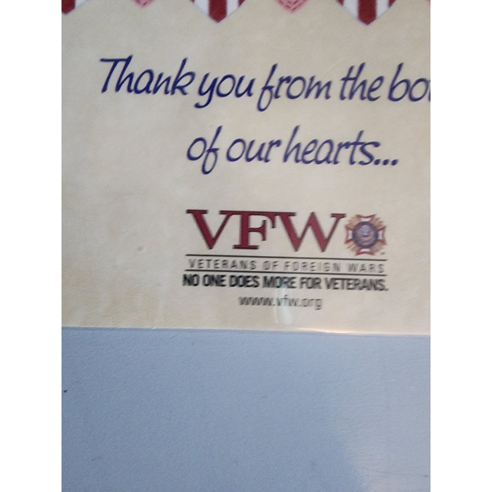 VFW Veterans Foreign Wars Keepsake Silvertone Heart Charm Chain Necklace COA - Picture 4 of 4